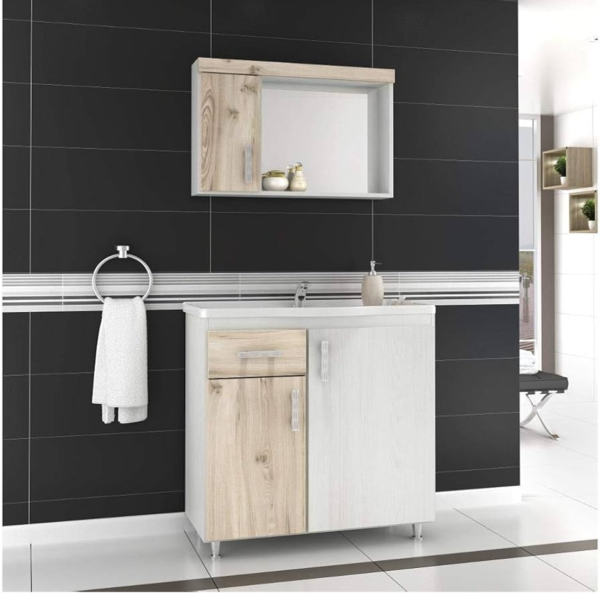 Armário Fit 80cm Com Espelheira Balcony