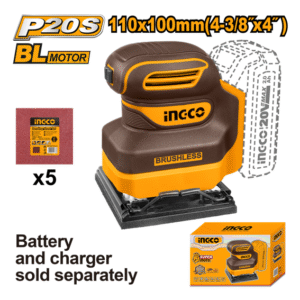LIXADEIRA ORBITAL 110X100MM À BATERIA ÍON-LÍTIO 20V CSHSLI2024 INGCO (NÃO ACOMPANHA BATERIA) CSHSLI2024