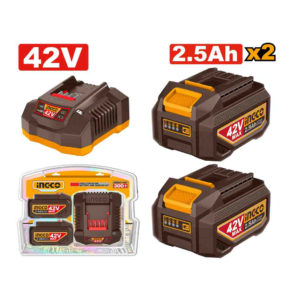 KIT CARREGADOR + 2 BAT 2.5Ah 42v BIVOLT INGCO FBCPM25221