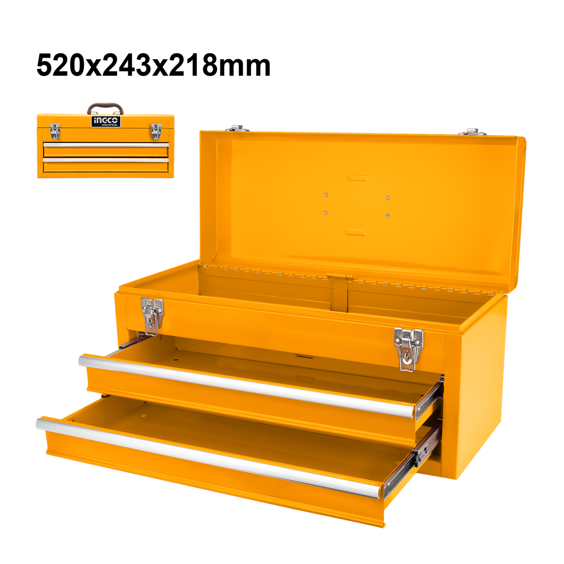 CAIXA DE FERRAMENTAS DE ACO COM 2 GAVETAS 520X218X243MM INGCO HTB06