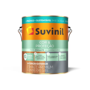 TINTA ESMALTE A BASE DE ÁGUA COR E PROTEÇÃO ACETINADO BRANCO 3.6L SUVINIL