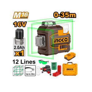 NIVEL A LASER 12 LINHAS VERDE 35M C/MALETA  À BATERIA 16V UHLL301201-9